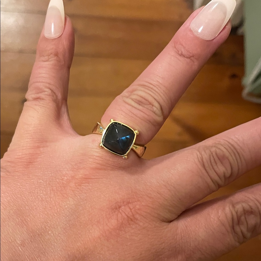 18k Gold Plated and Laboradorite Ring